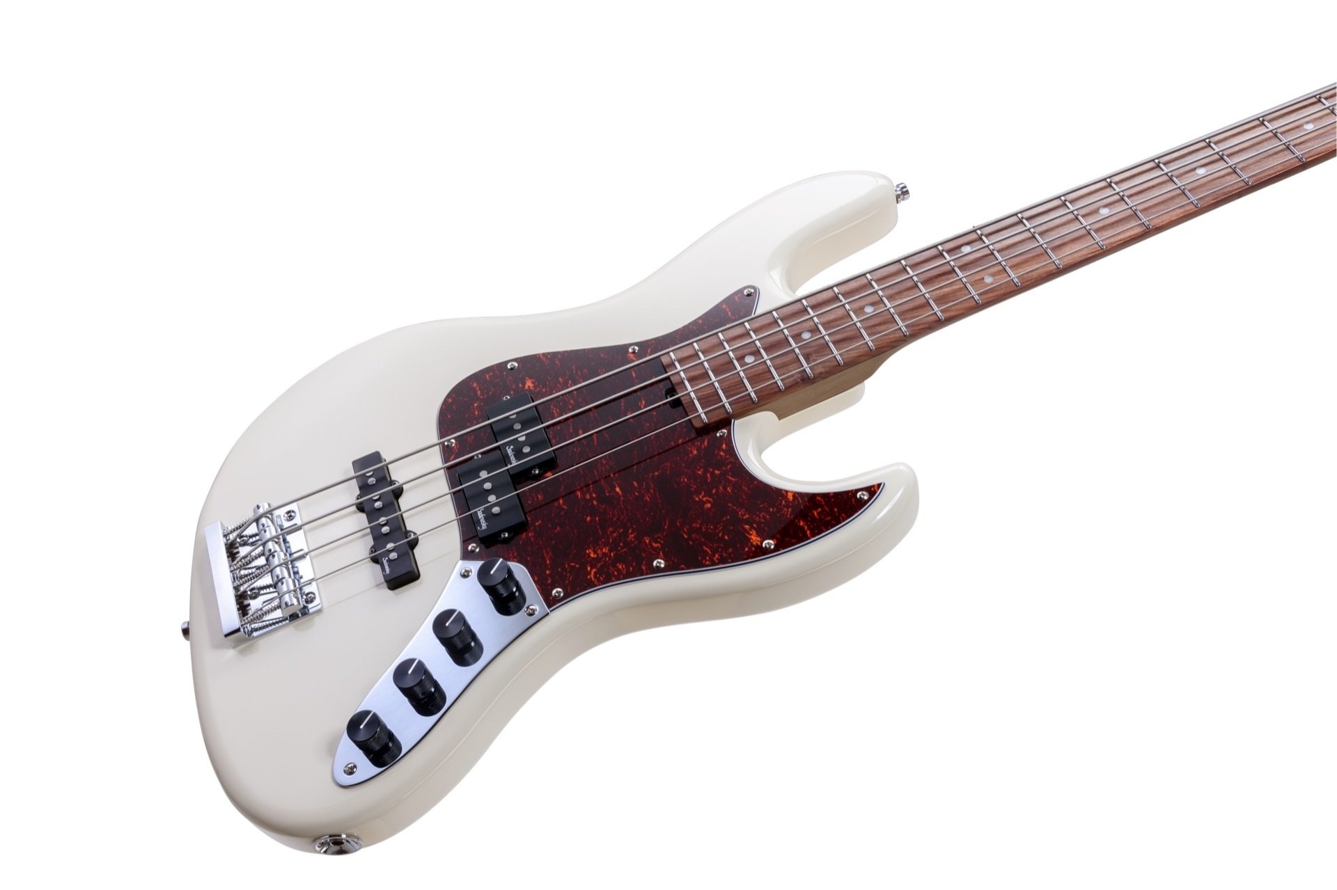 MetroExpress 21-Fret Hybrid P/J Bass, Morado Fingerboard, 4-String - Solid Olympic White High Polish
