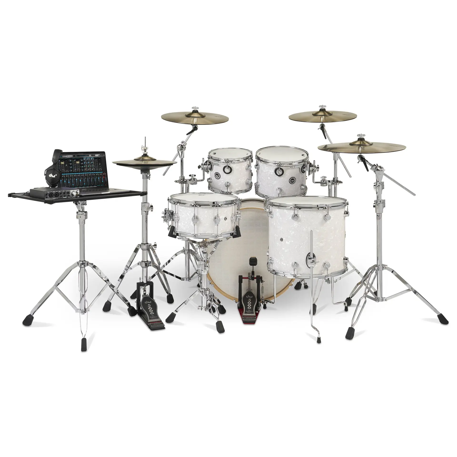 White Marine Pearl | 5-tlg Drum Kit Set mit 4 Becken