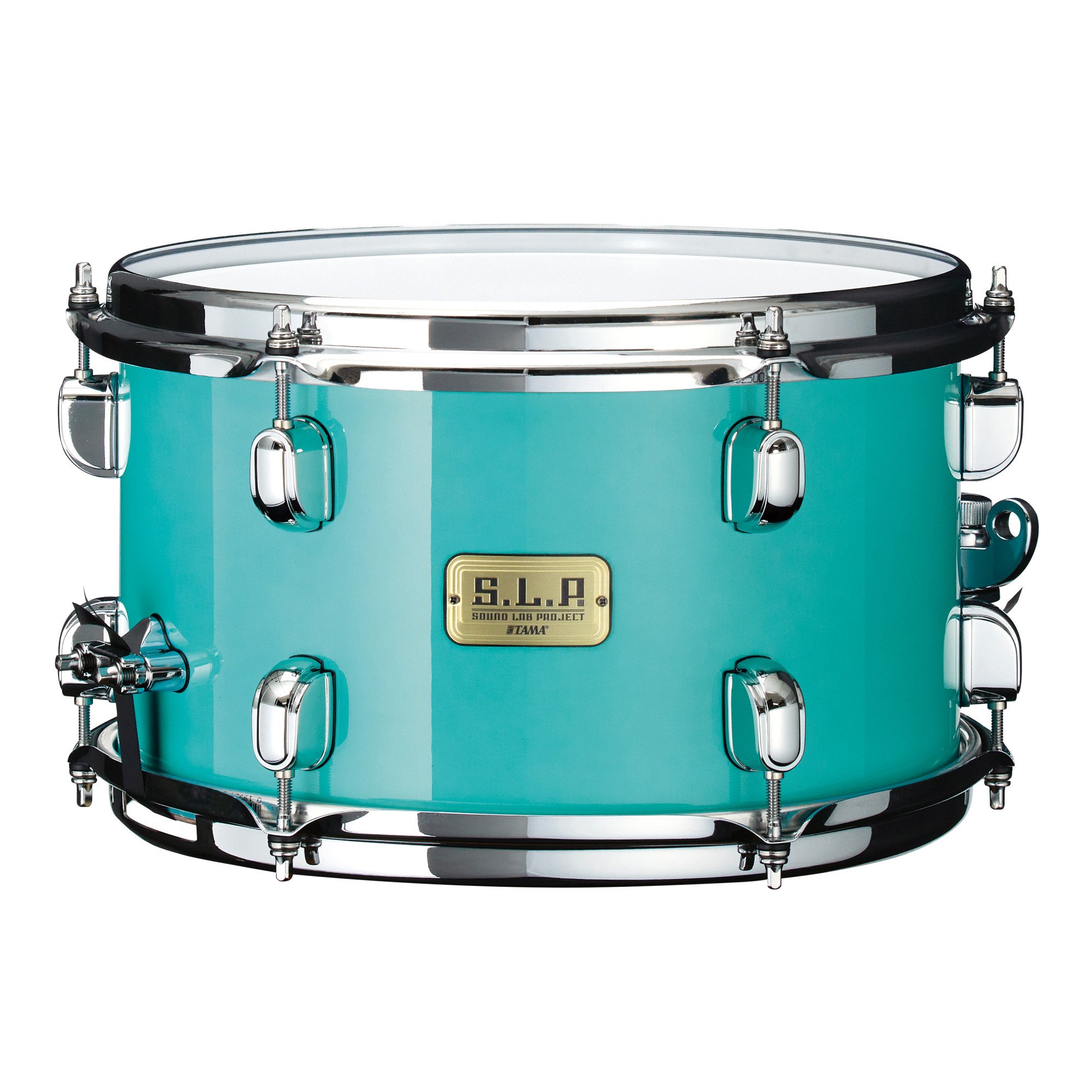 S.L.P. Philo Tsoungui Mod Bubinga Snaredrum 12" x 7" - Electro Turquoise/Chrom HW