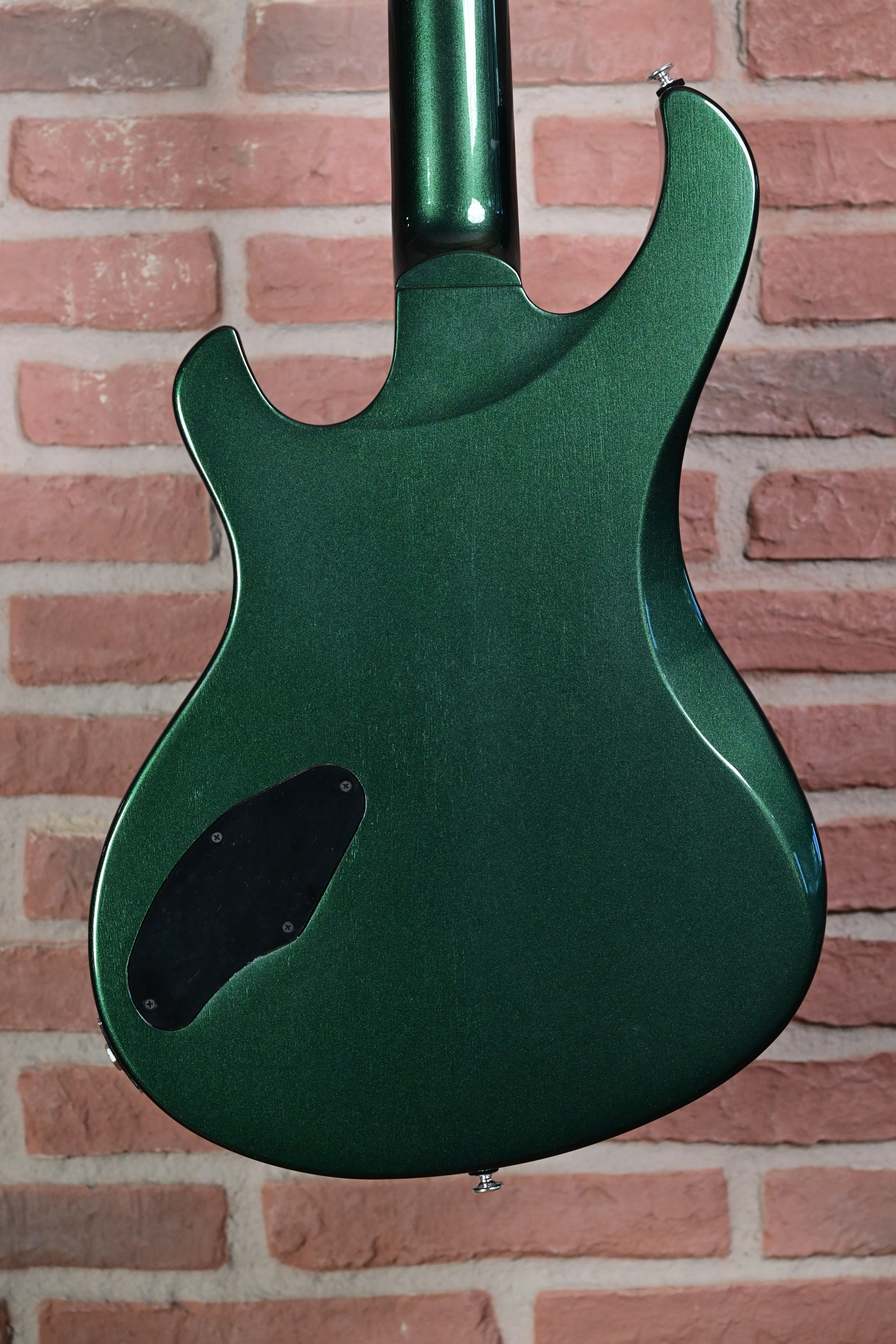 E-Gitarre, grüner Korpus, Metallic-Lackierung, massiver Korpus