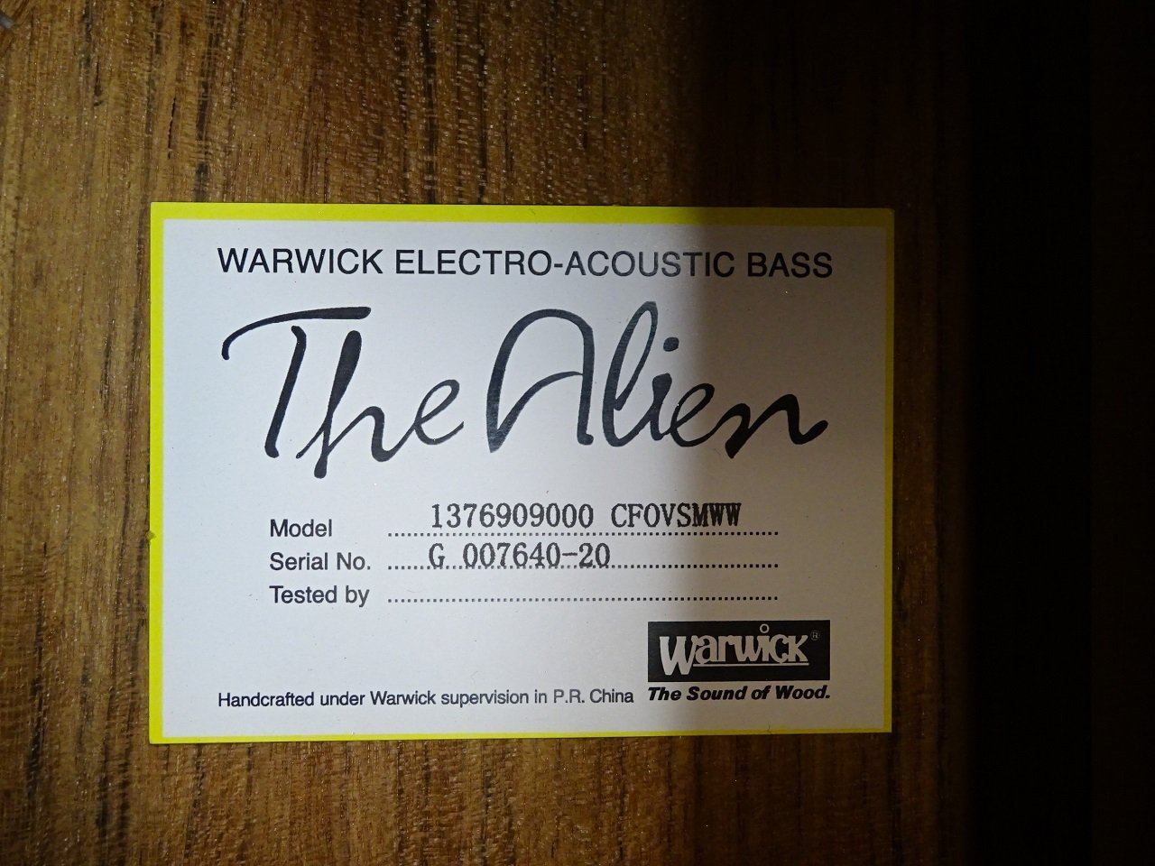 Alien, 6-String - Natural Transparent Satin B Stock