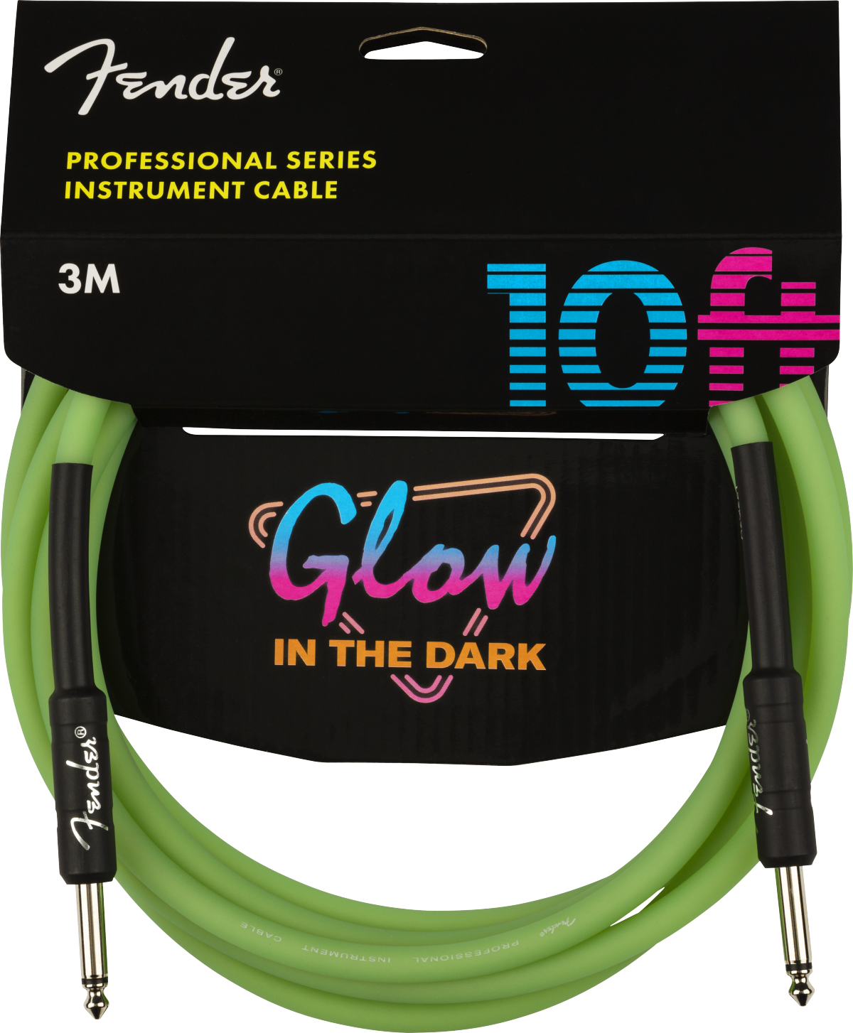 Professional Glow in the Dark Cable, Green, 10'