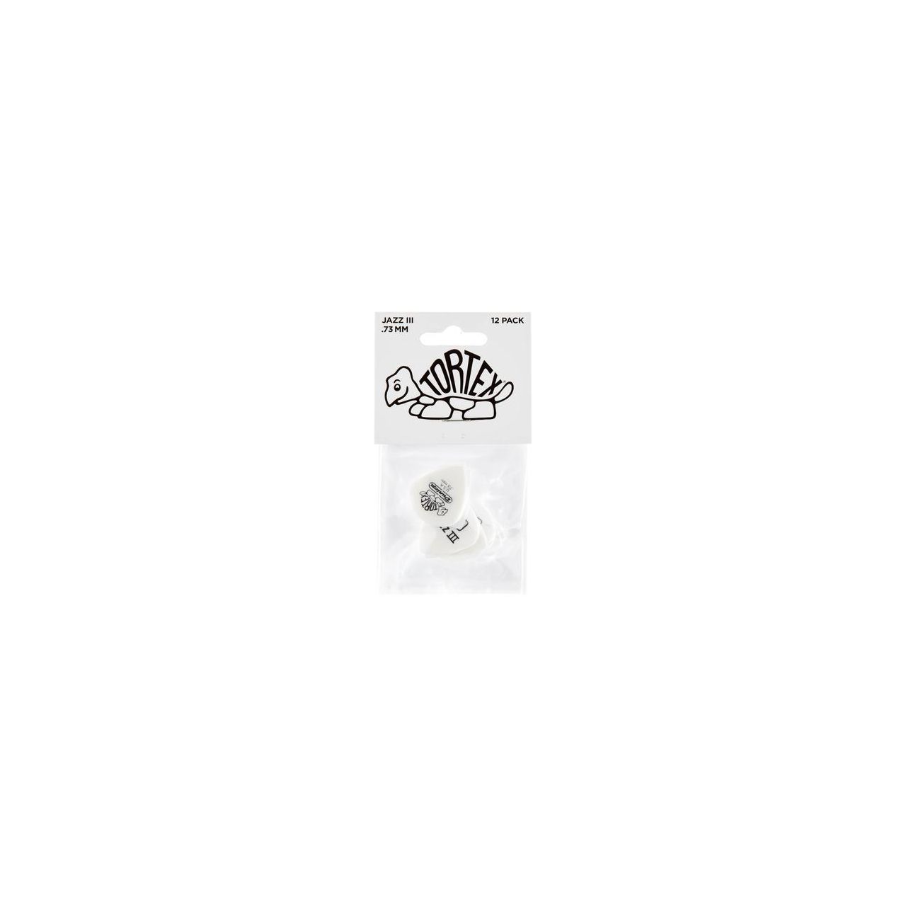 Tortex White Jazz Picks, Player's Pack, 12 pcs., white, 0.73 mm