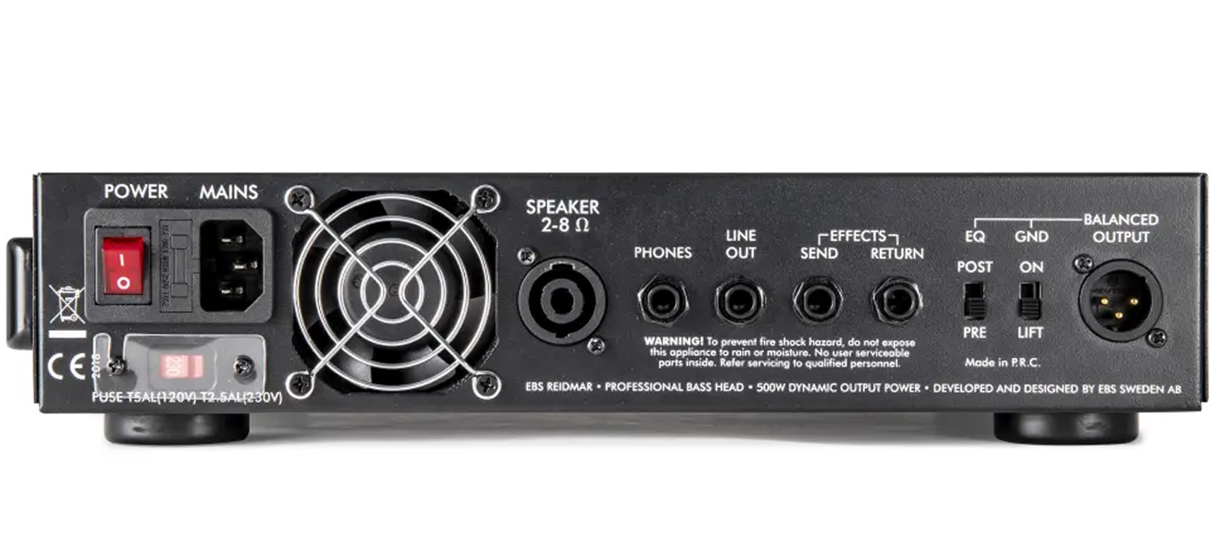 Bassverstärker, Verstärkerkopf, 500 Watt, schwarzes Gehäuse, Lautsprecheranschluss
