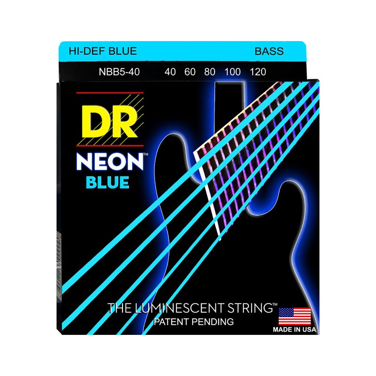Hi-Def Neon Bass-Saitensatz Blue 040-120