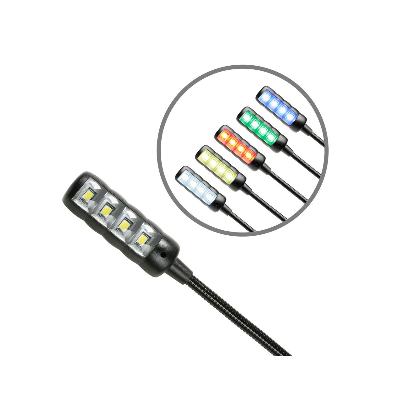 Adam Hall Stands SLED 1 ULTRA USB C - USB Schwanenhalsleuchte mit 4 COB LEDs und Farbwahl