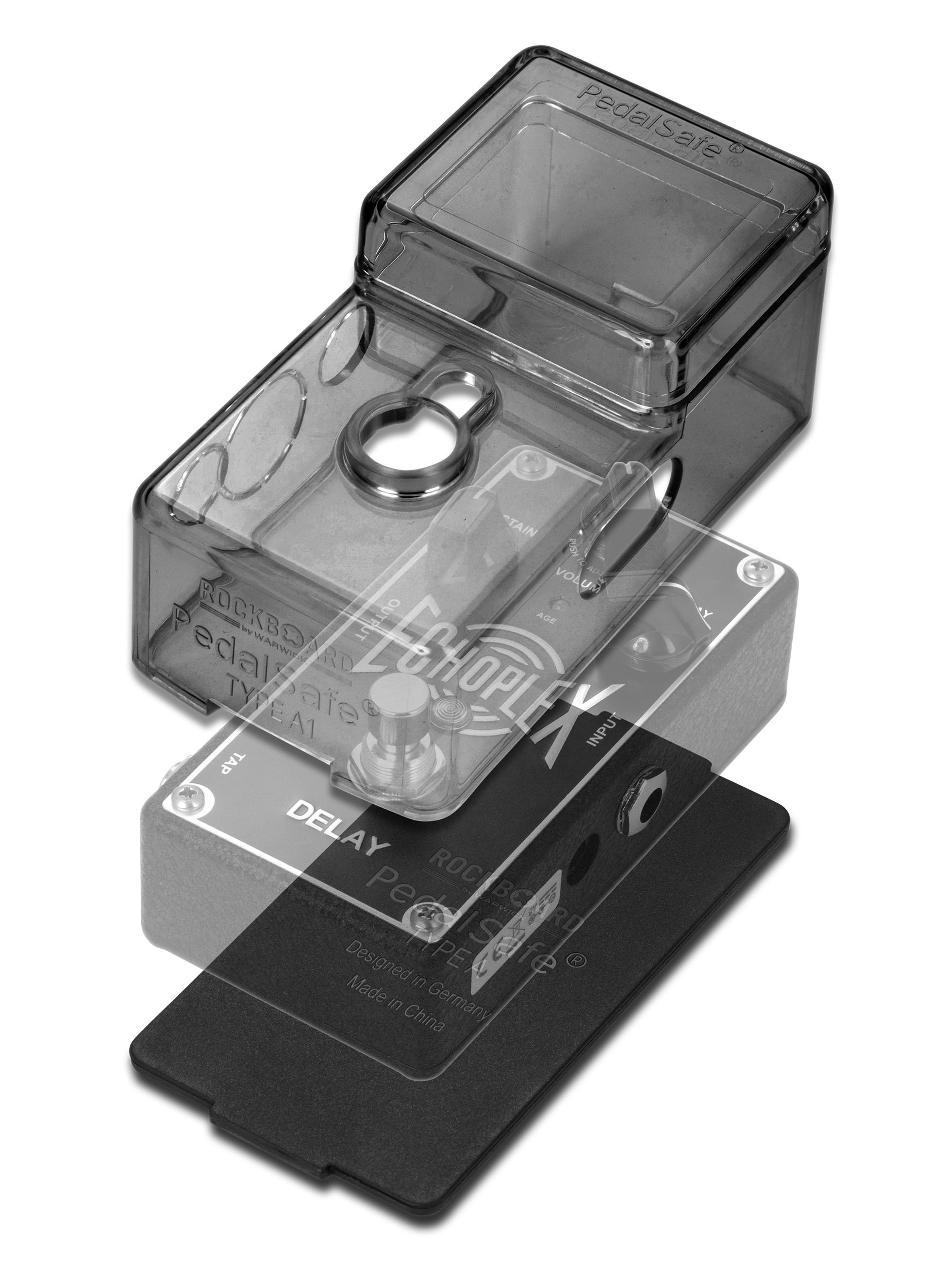PedalSafe Type A1.1 - Protective Cover and Universal Mounting Plate for MXR® standard size and Dunlo
