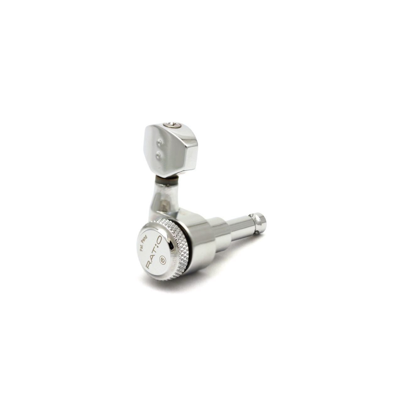 Ratio Locking Machine Heads PRL-872-C0 - Electric, 6-in-line, Contemporary Button, 2-Pin - Chrome 