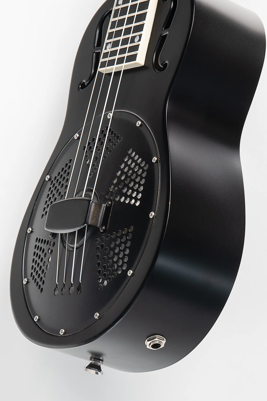 Matte Black Baritone Resonator Ukulele