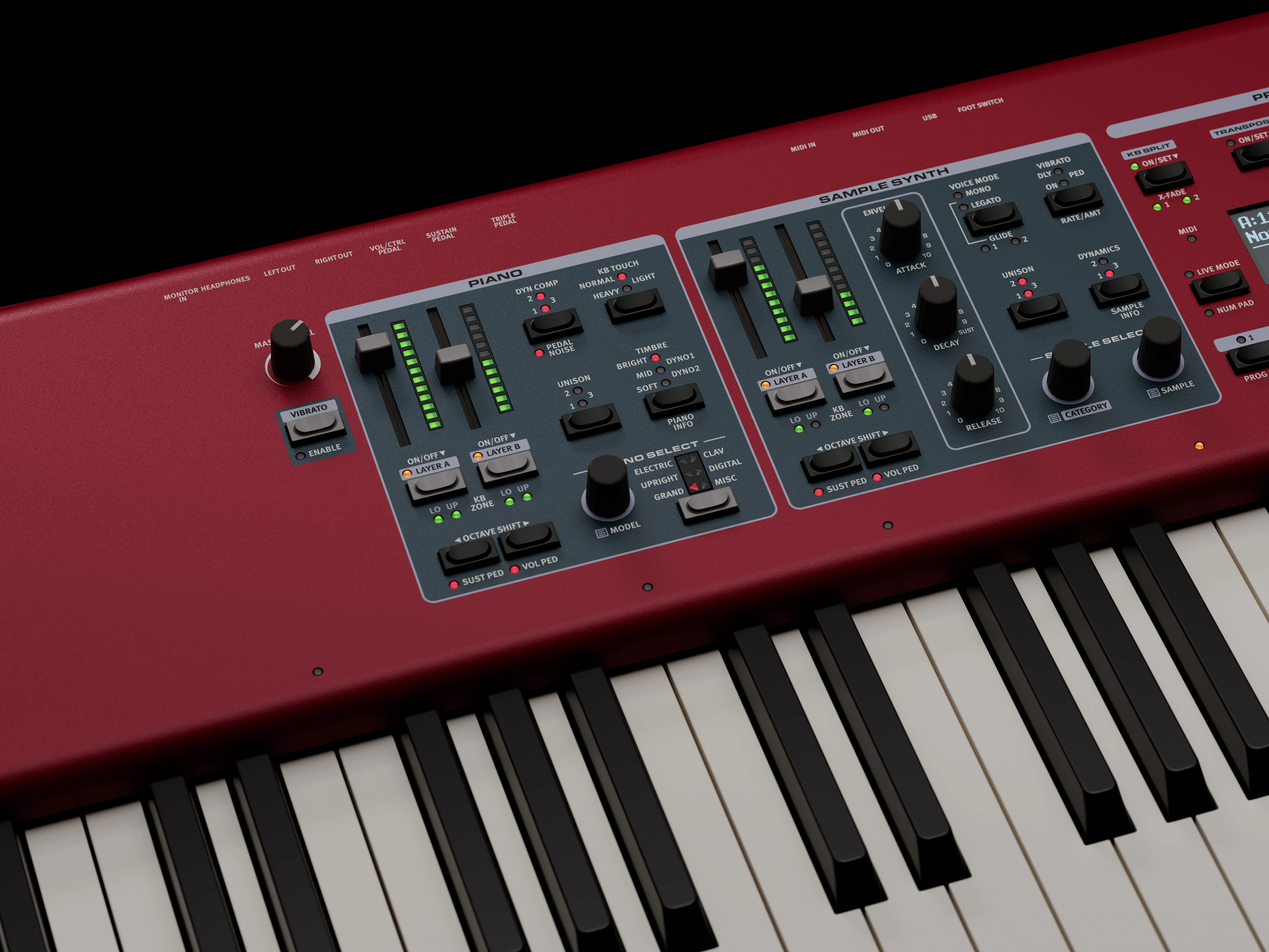 Nord Piano 6 88 EQ-Regler für die Klangbearbeitung