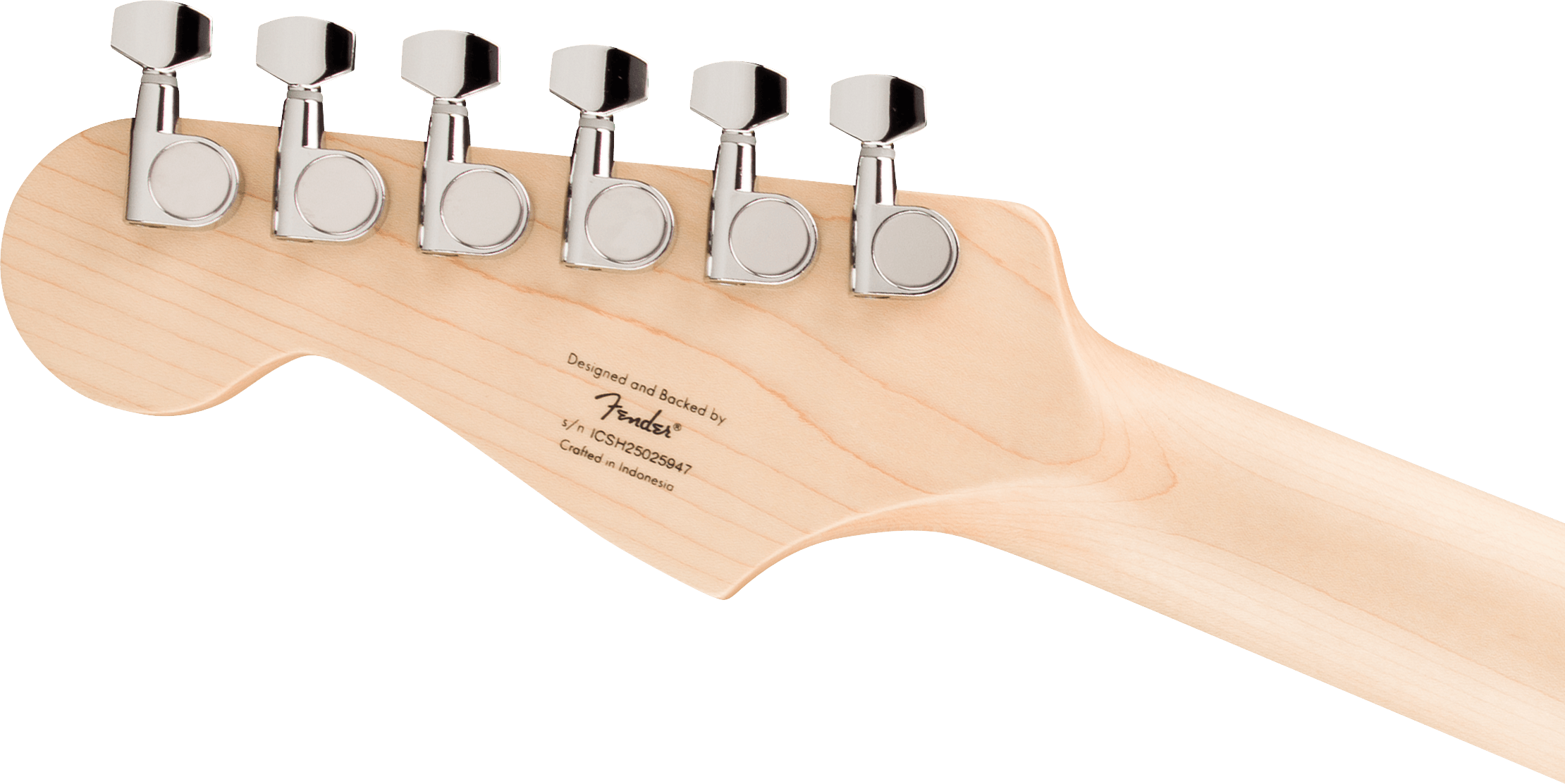 Gitarrenhals, Ahornholz, sechs Stimmmechaniken, verchromte Mechaniken