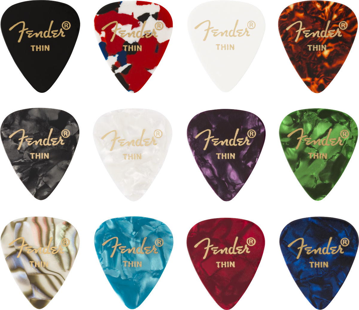 351 Shape Celluloid Pick Thin 12 Stk.