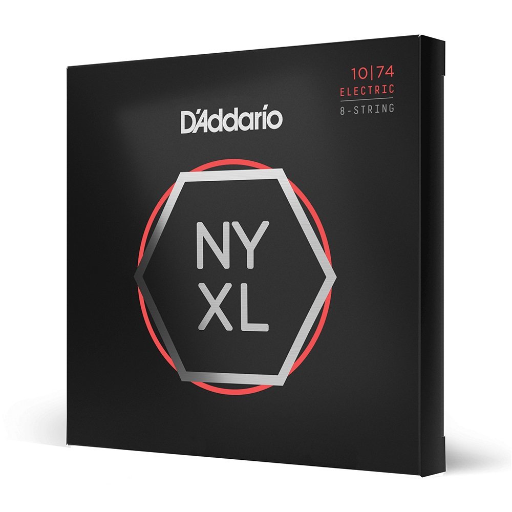 NYXL1074 Nickel Wound 8-String Electric Guitar Strings, Light Top / Heavy Bottom, 10-74