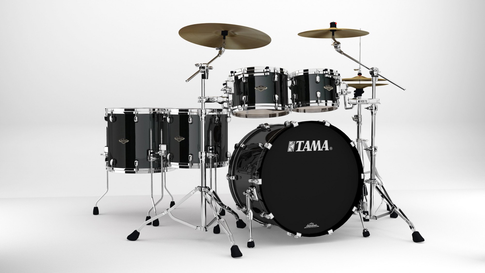 WBS52RZS Starclassic Walnut/Birch Lacquer Shell Kit 5 teilig - Piano Black