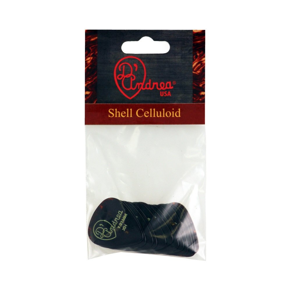 Shell Celluloid Picks - 351 Shape (TPG351 1.21XH), 12 pcs Pick Pack, 1.21 mm, Shell