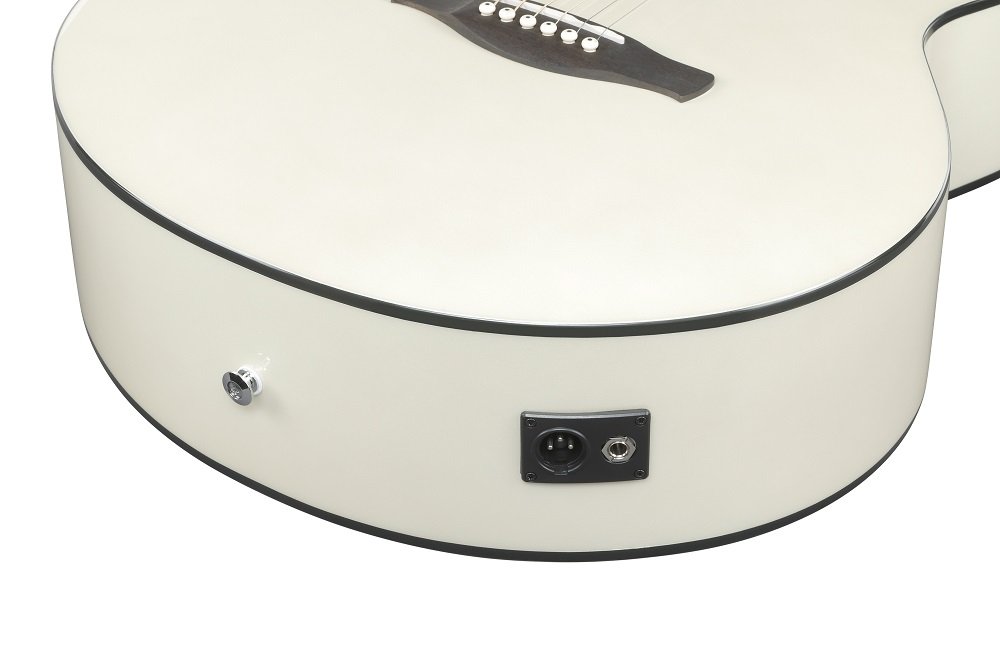 AJ70M2E-PW Pearl White Artwood Jumbo Westerngitarre  