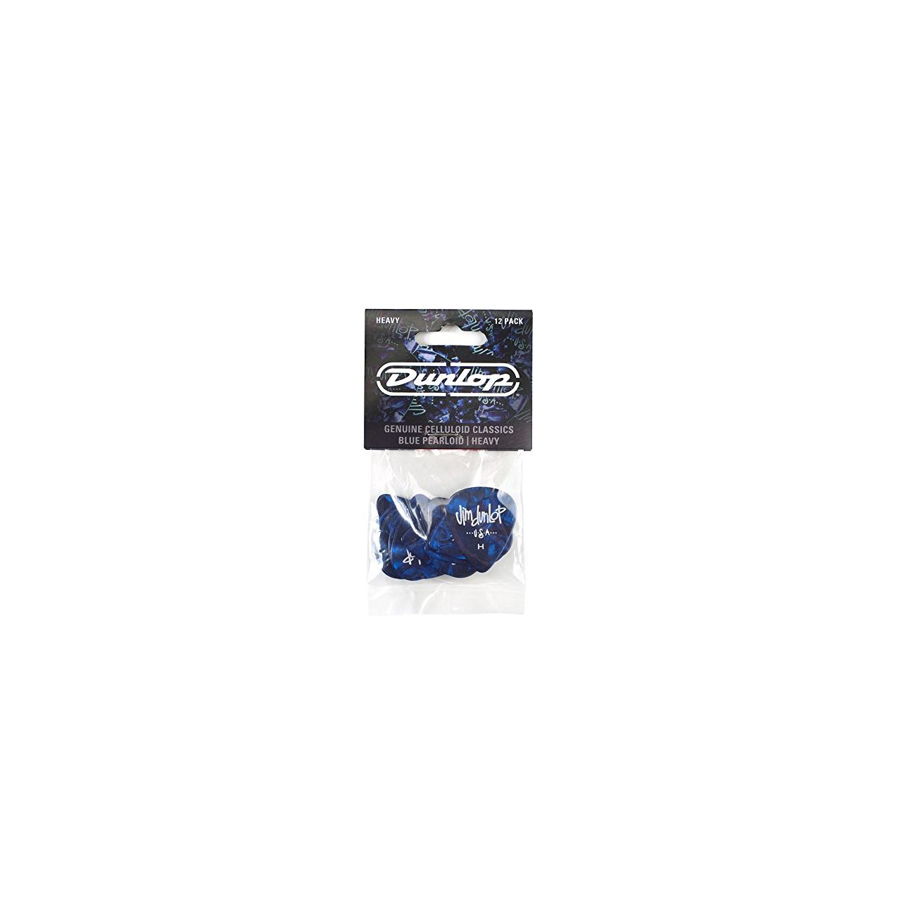 Genuine Celluloid Classic picks 12 Stück Blue Perloid Heavy