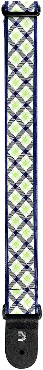 Guitarstrap Woven Gingham Navy/Teal