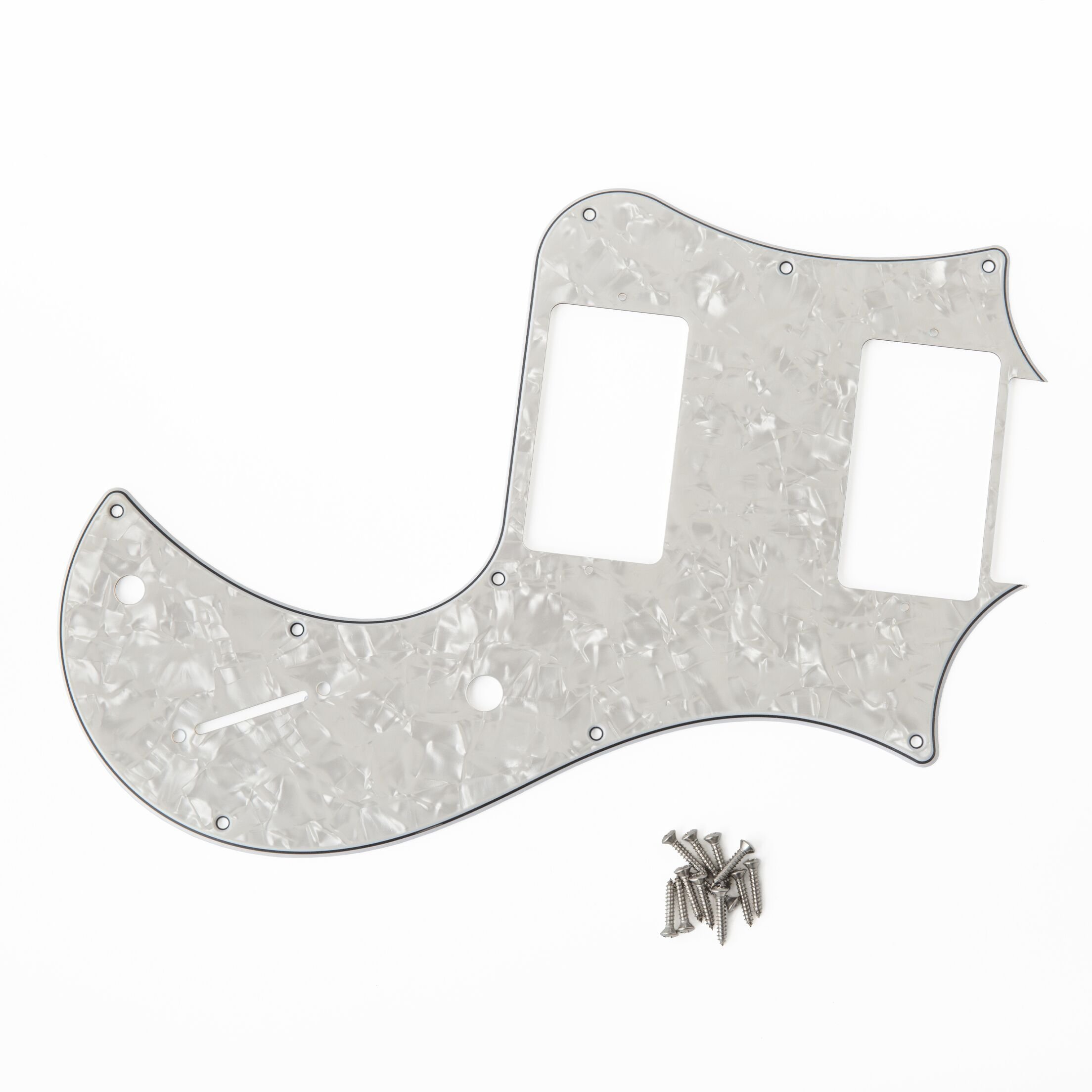 S2 Standard 22 Pickguard, 3-Ply, Pearloid/Black/White