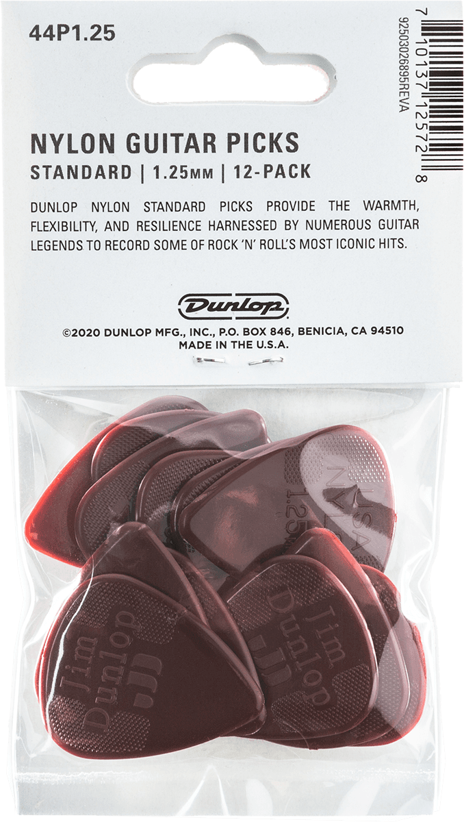 Nylon Standard Picks 1.25 mm Player's Pack 12 pcs.