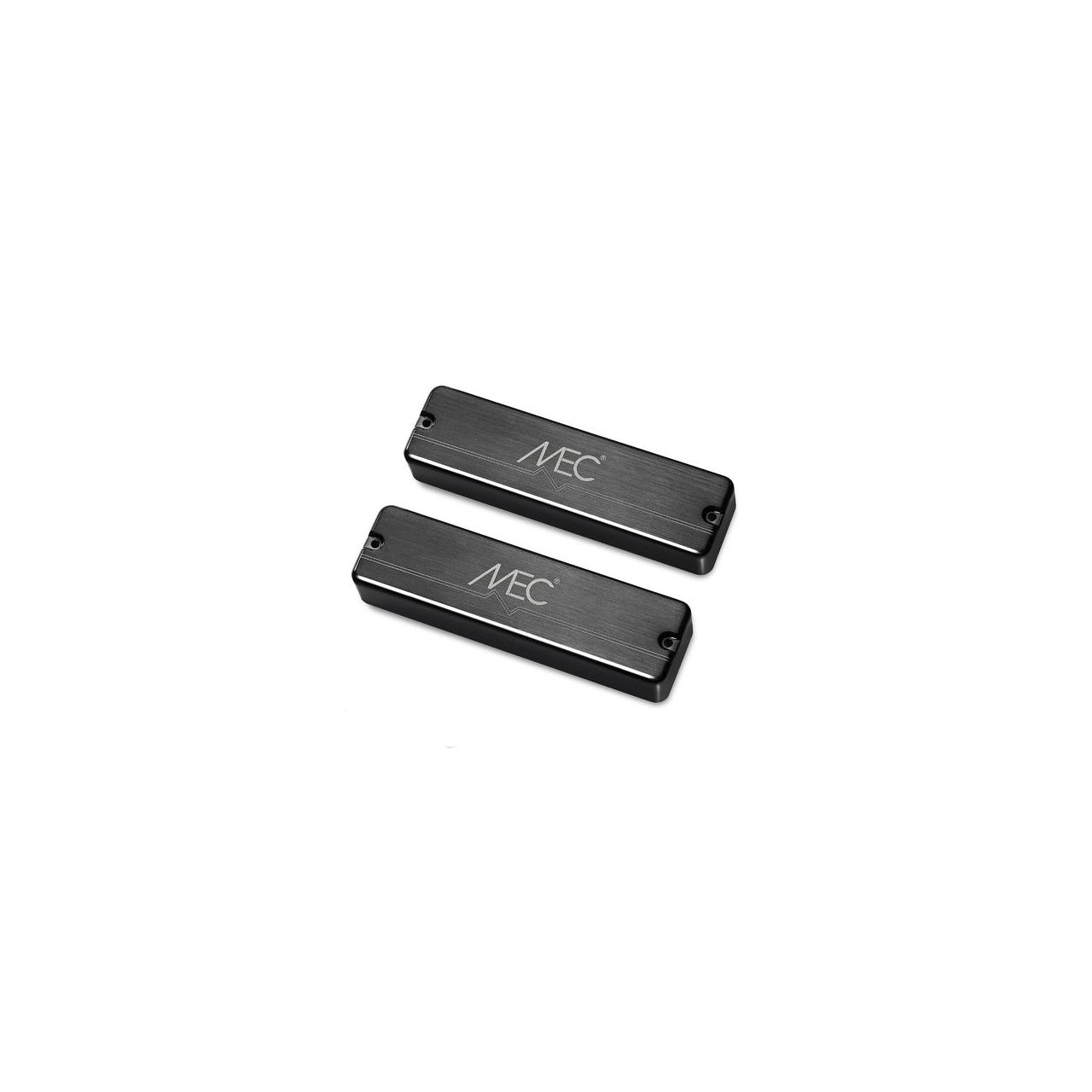 Soapbar Humbucker Bass Pickup Set, Metal Cover, 6-String - Brushed Black Chrome