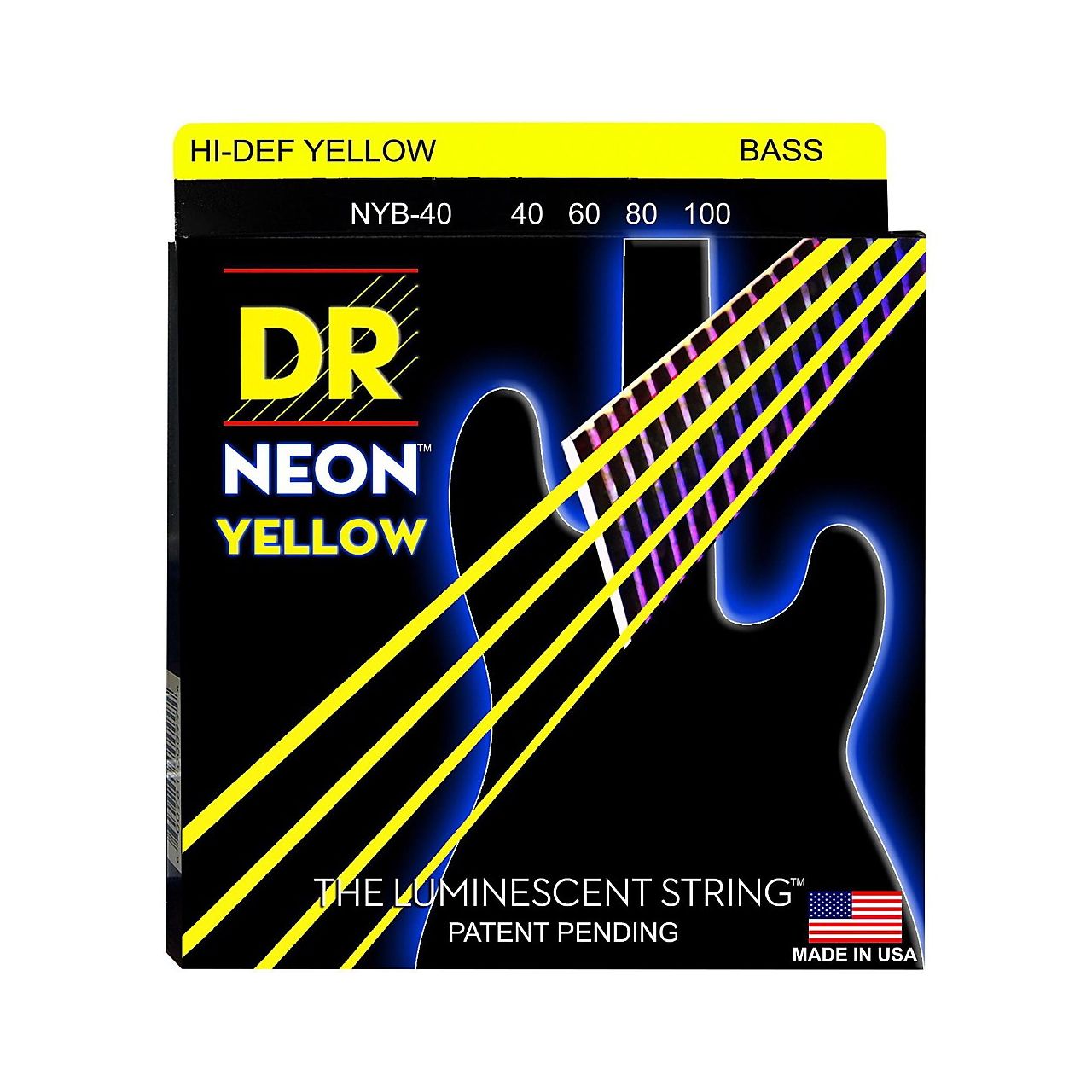 Hi-Def Neon Bass-Saitensatz Yellow 040-100