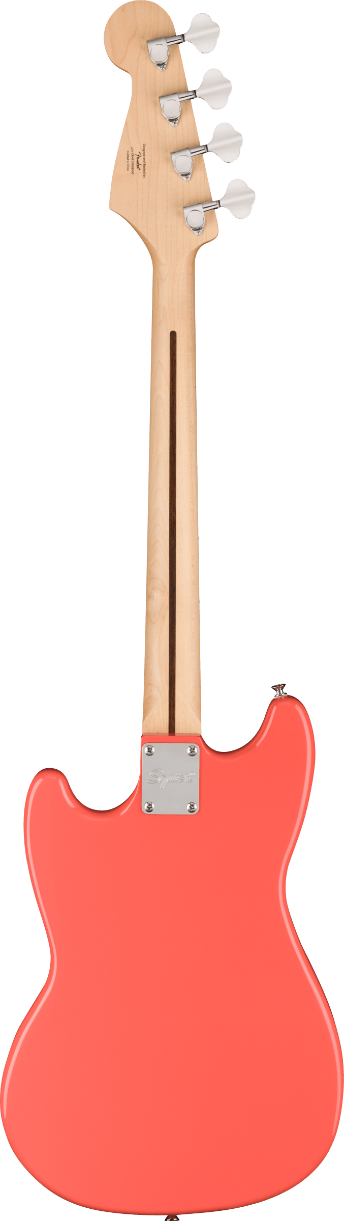 Sonic™ Bronco™ Bass, Maple Fingerboard, White Pickguard, Tahitian Coral