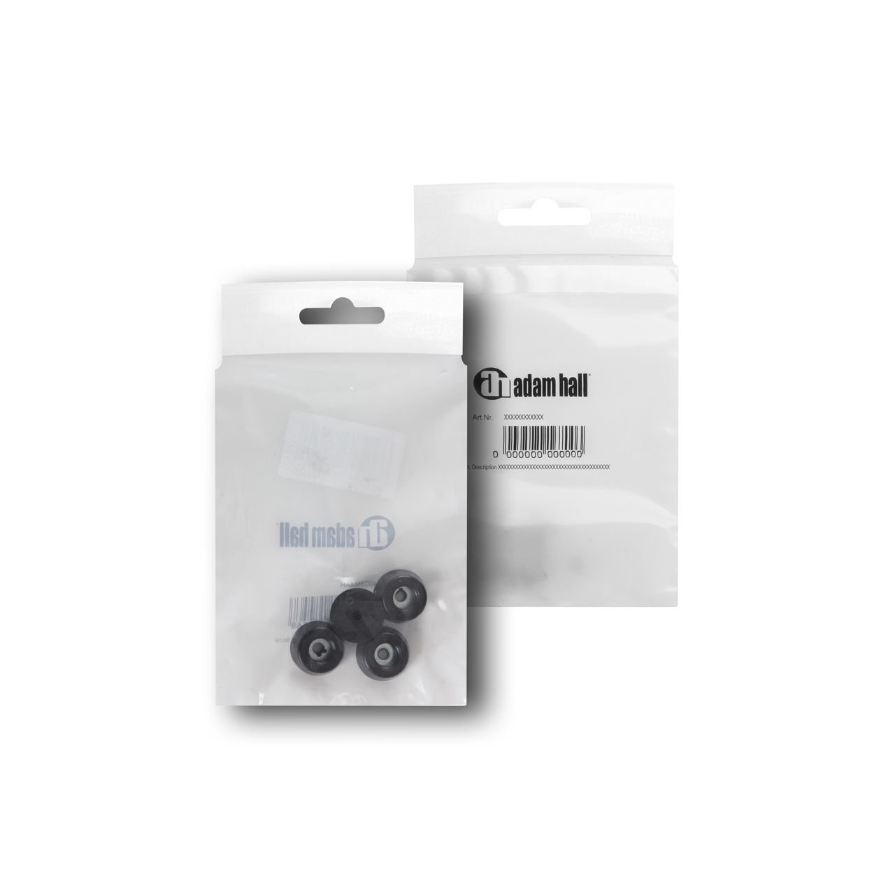 4er Set Gummifuß 20 x 9 mm schwarz im Beutel