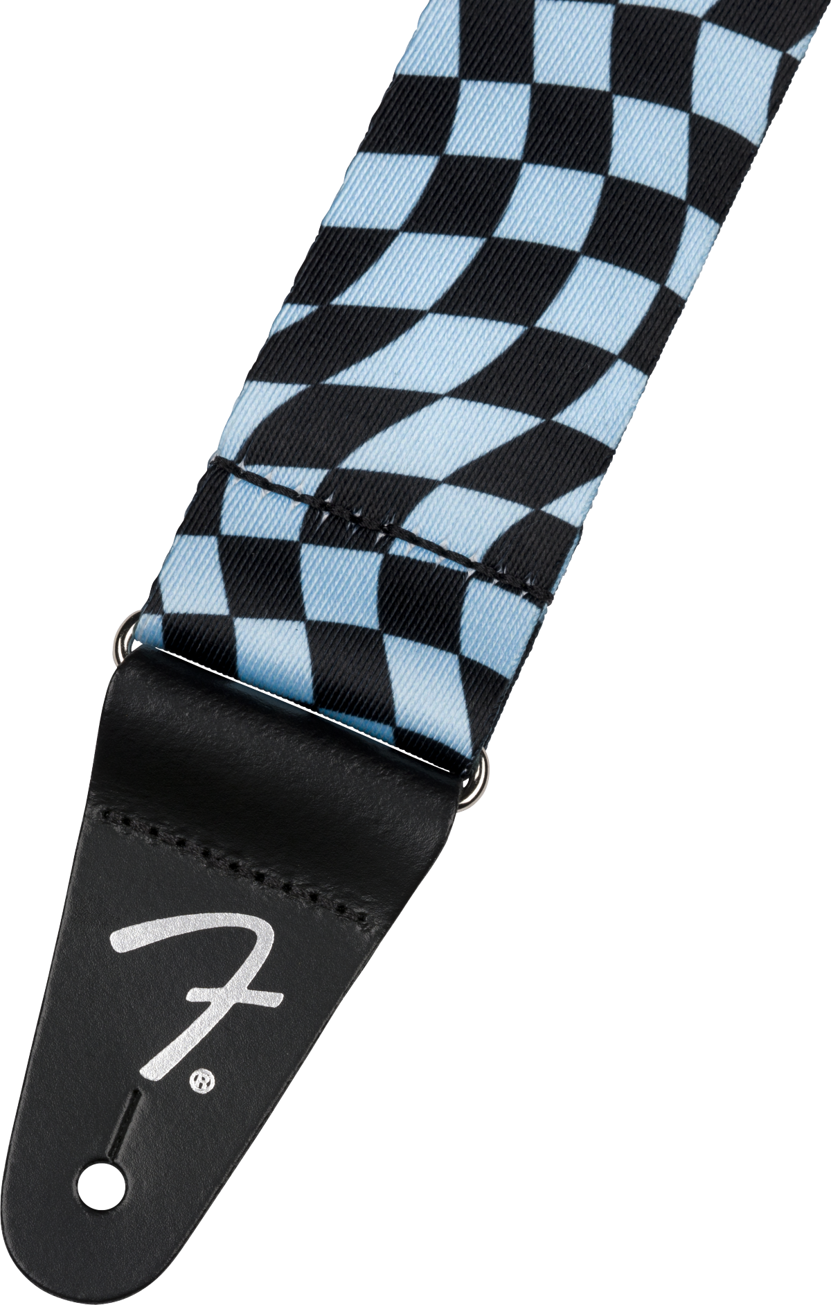 Wavy Checkerboard Poly Strap Blue