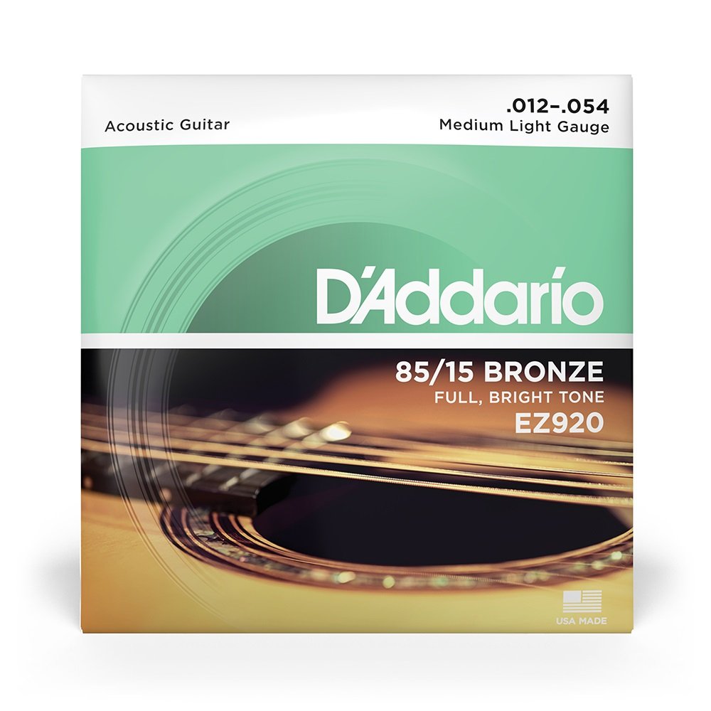 EZ920 Saiten für Akustikgitarre, 85/15 Bronze, Medium Light, 12-54