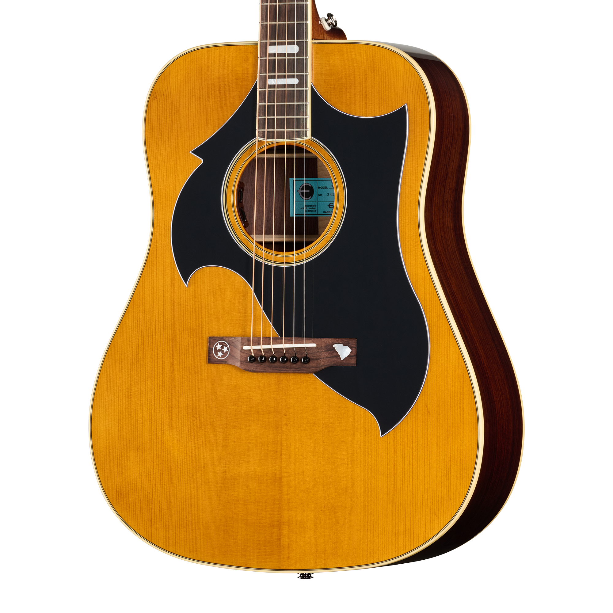 Akustikgitarre, Westerngitarre, Holzkorpus, Honigfarben, Schwarzes Schlagbrett