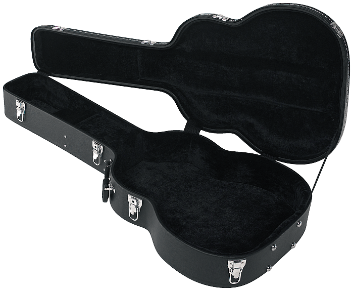 Acoustic Guitar Hardshell Case (Maccaferri), Arched Lid, Curved - Black