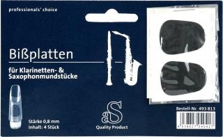 Bissplatten schwarz 0,8 mm (4 Stück)