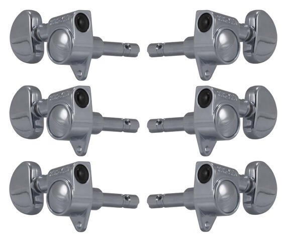 106C Original Locking Rotomatics with Round Button - Guitar Machine Heads, 3 + 3 - Chrome