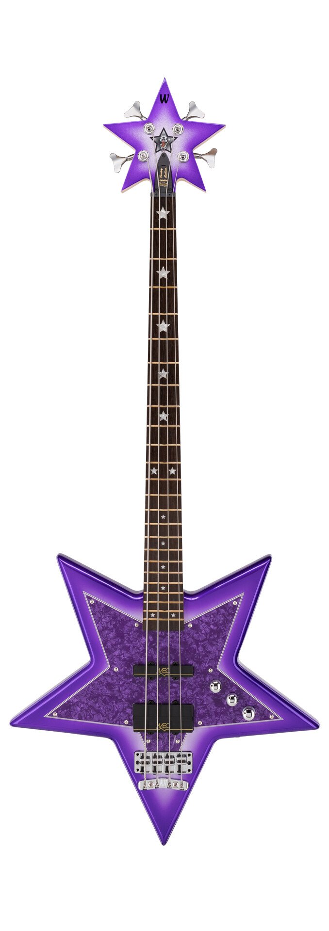 RockBass Artist Line Bootsy Collins Space Bass, 4-String - Special Purple Bootsy Finish