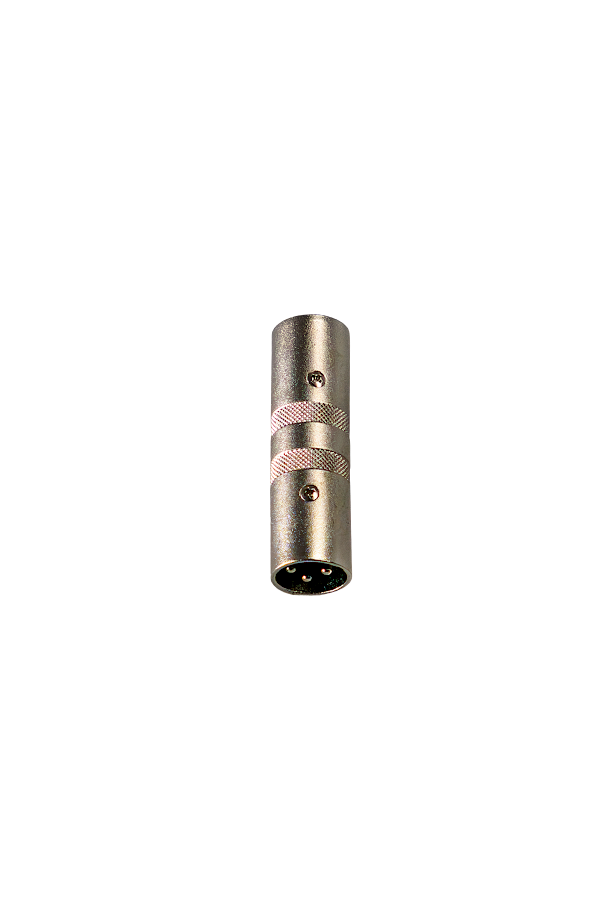 XLR-Adapter, Metallgehäuse, Silberfarben, Rändelgriff, Audioanschluss