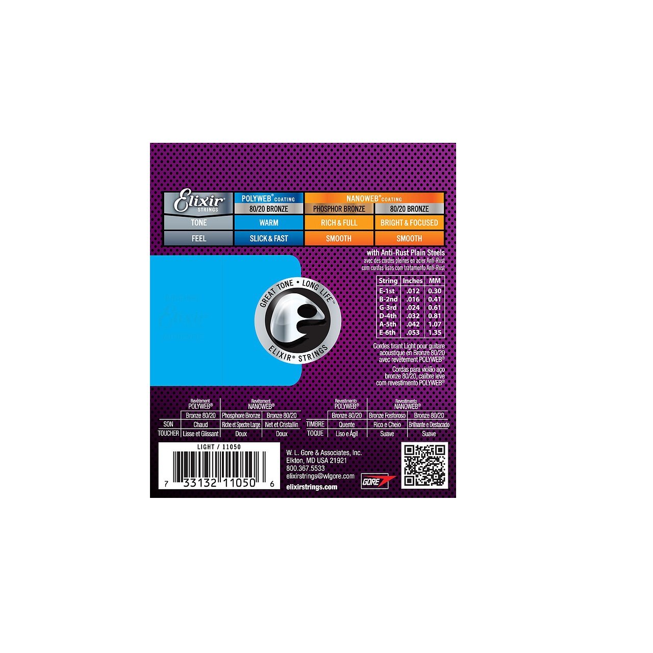 11050 Acoustic Polyweb 80/20 Bronze .012-.053