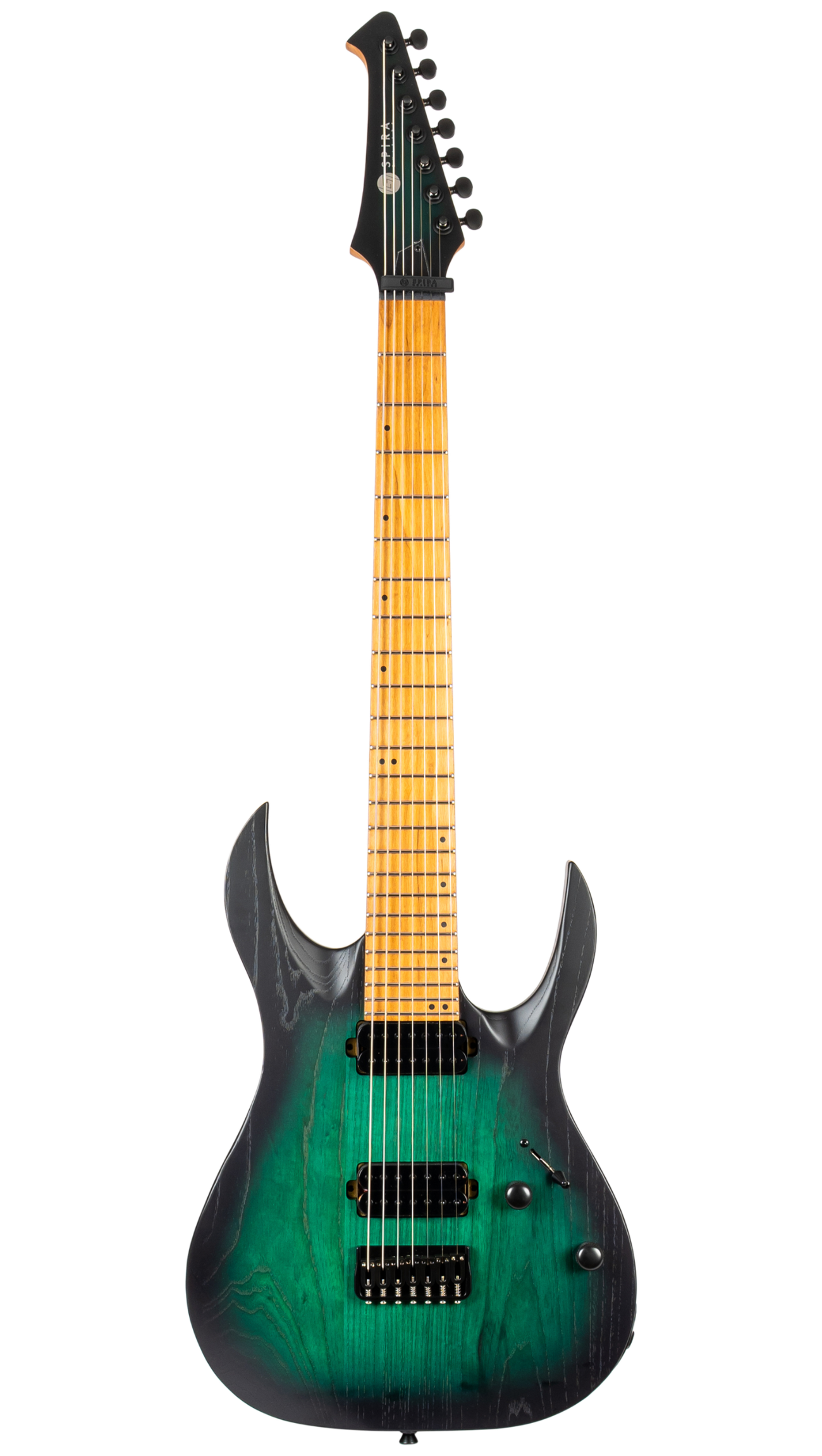 S-607 AGR 7-String E-Gitarre Swamp Ash Green Stainless Steel
