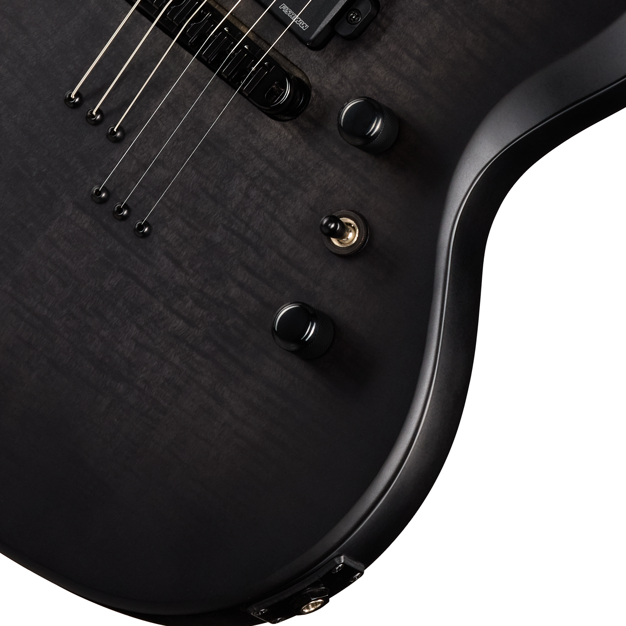 E-Gitarre, schwarzer Korpus, Ebenholzoptik, Singlecut-Korpus, Tonabnehmer