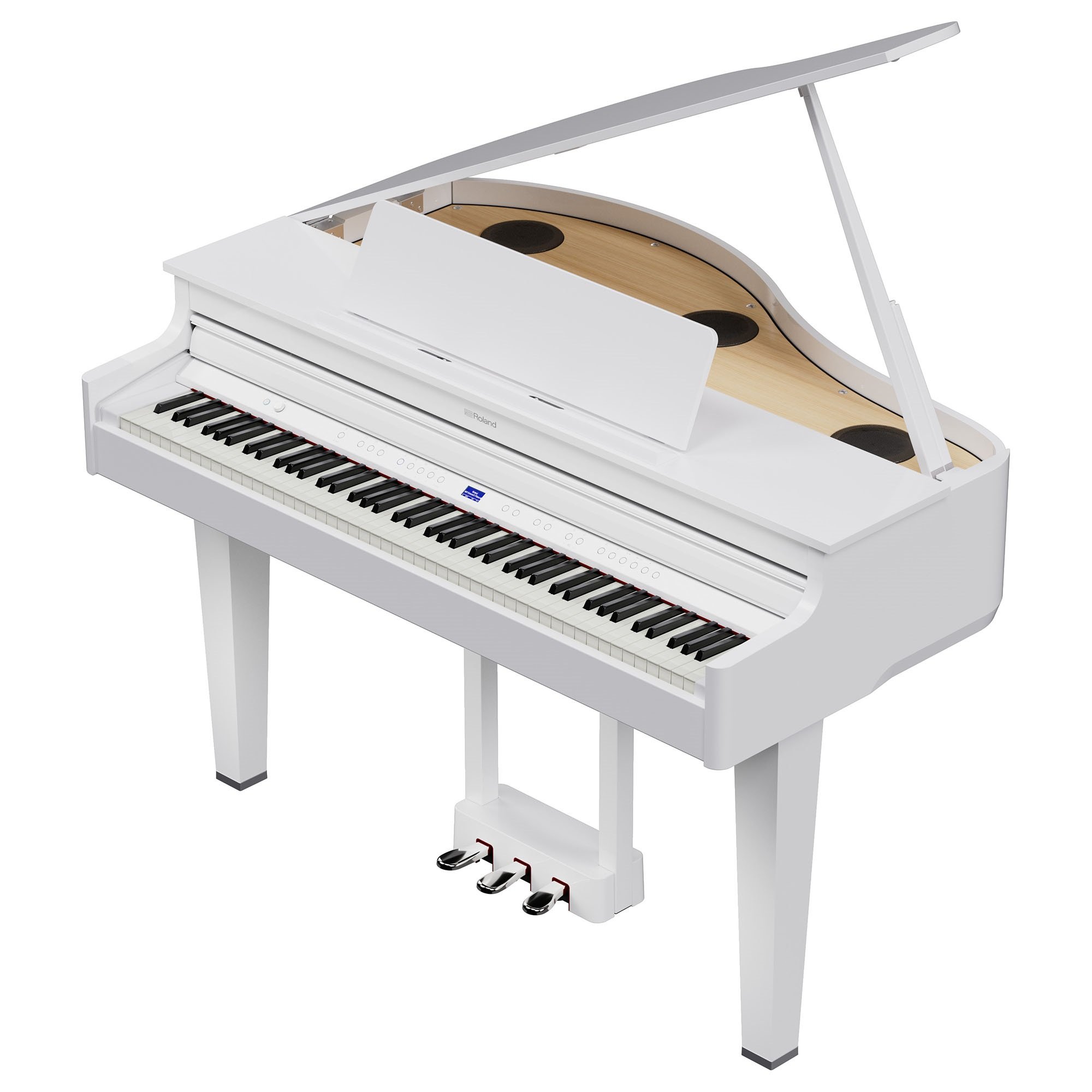Roland GP-6 PW Digitalflügel – Innenansicht mit Lautsprechersystem und Resonanzboden