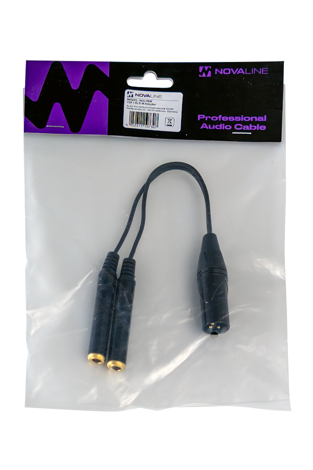 Audiokabel, XLR-Adapter, Y-Kabel, zwei Klinkenbuchsen, schwarz