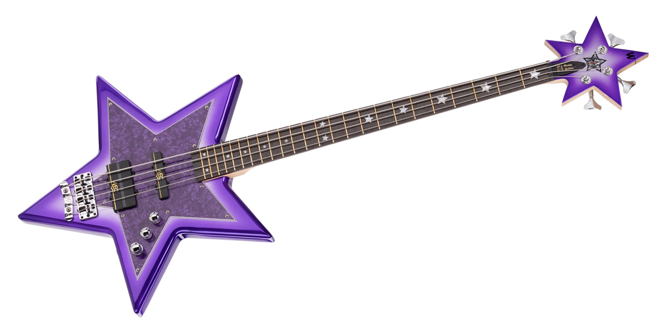 RockBass Artist Line Bootsy Collins Space Bass, 4-String - Special Purple Bootsy Finish