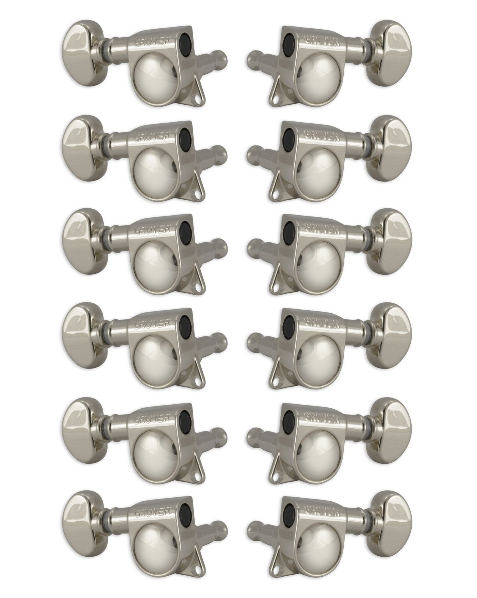 305N12 Mid-Size Rotomatics with Round Button - 12-String Guitar Machine Heads, 6 + 6 - Nickel