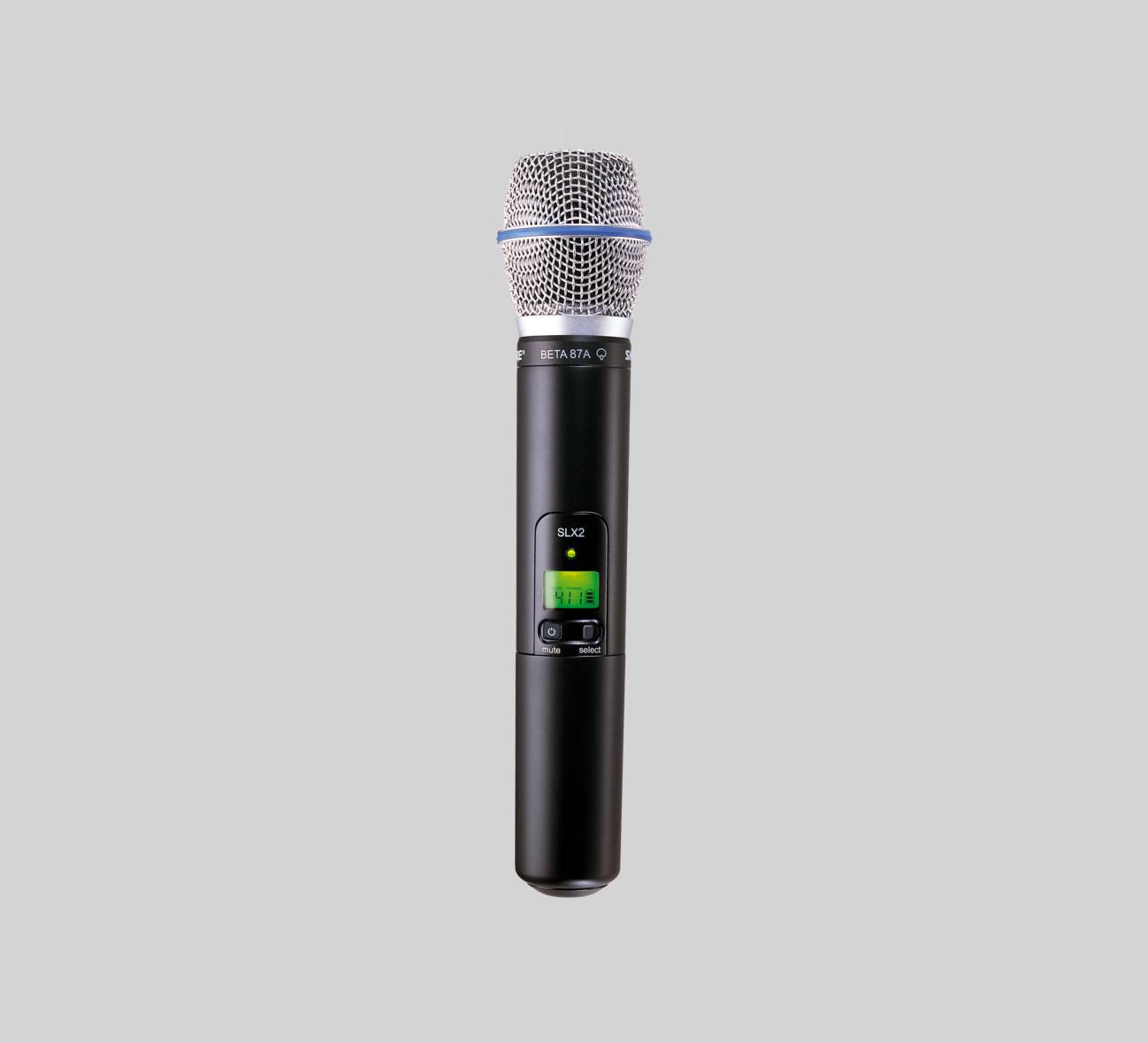 SLX2 Handsender der SLX Wireless Serie mit Beta 87A Mikrofonkopf, Frequenzband: 606-630 MHz (K3E)