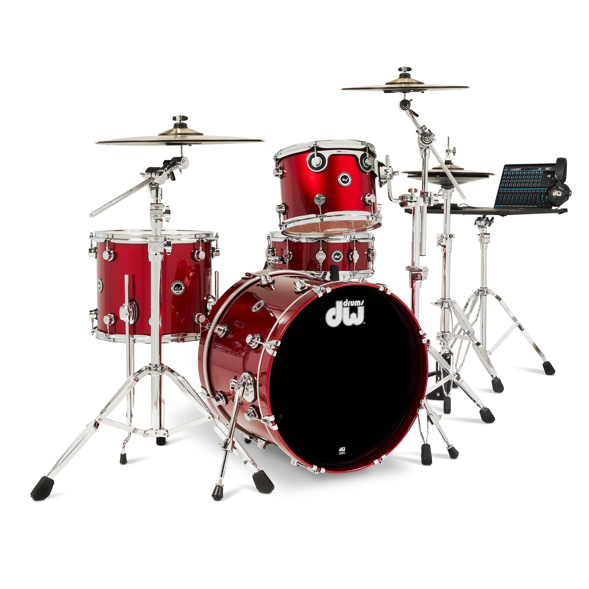 Black Cherry Metallic  | 4-tlg Drum Kit Set mit 3 Becken