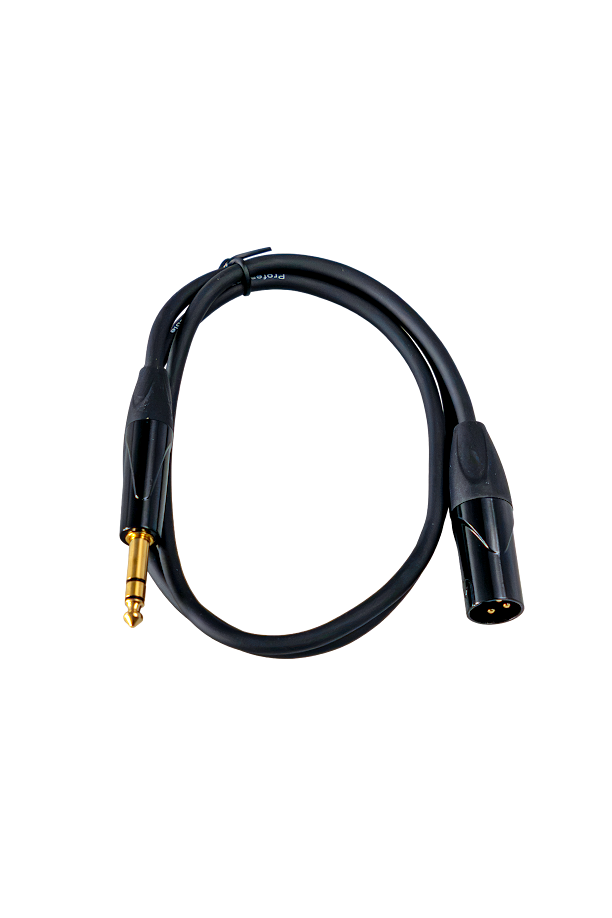 Audiokabel, Klinkenstecker, XLR-Buchse, schwarzes Kabel, Goldstecker