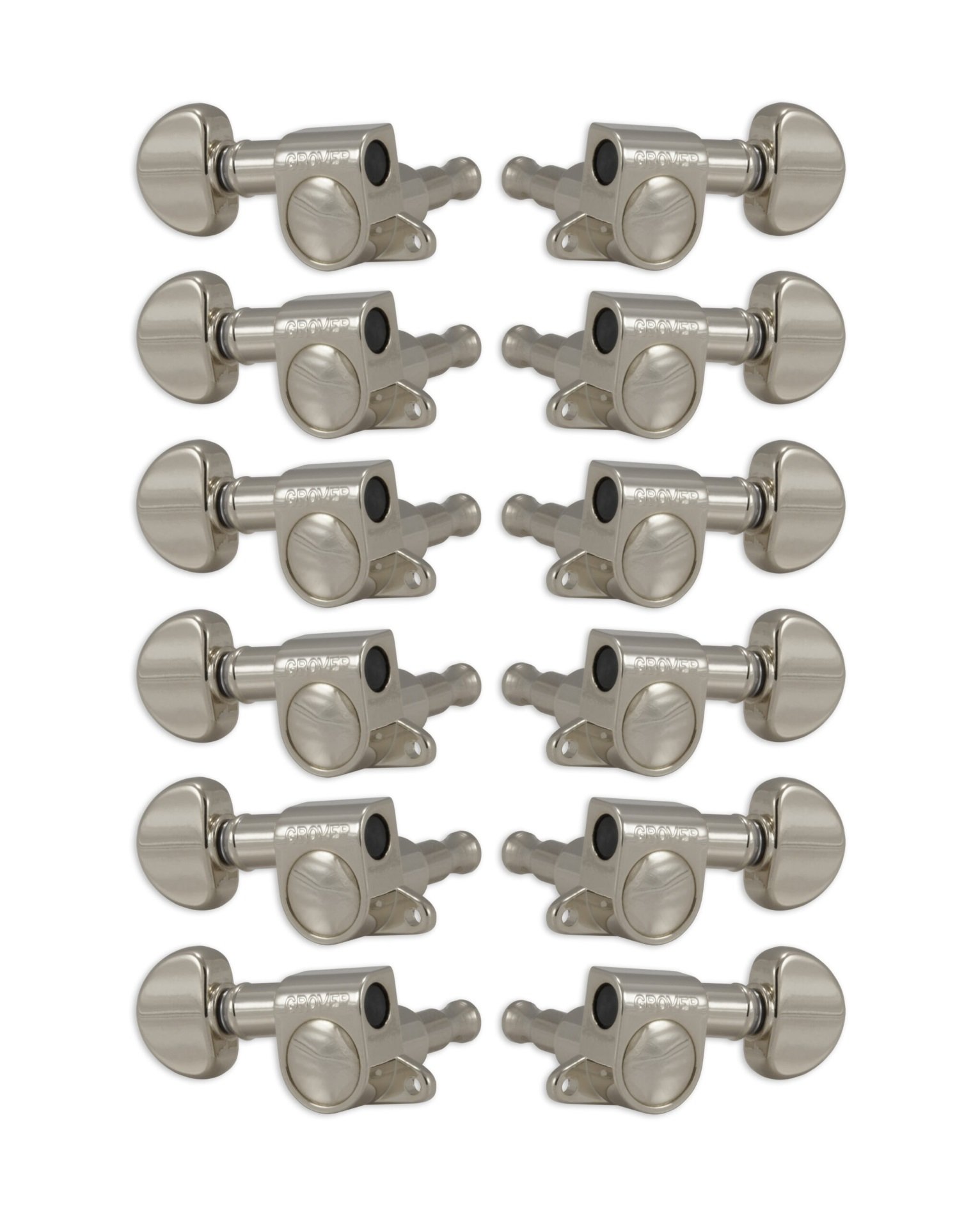 205N12 Mini Rotomatics with Round Button - 12-String Guitar Machine Heads, 6 + 6 - Nickel