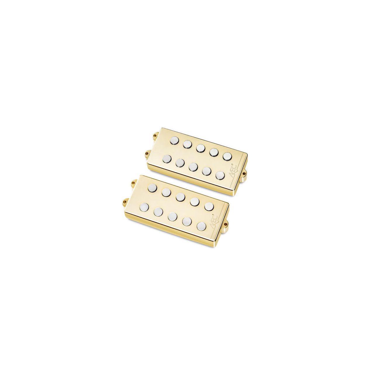 MM-Style Bass Pickup Set, Metal Cover, 5-String - Gold