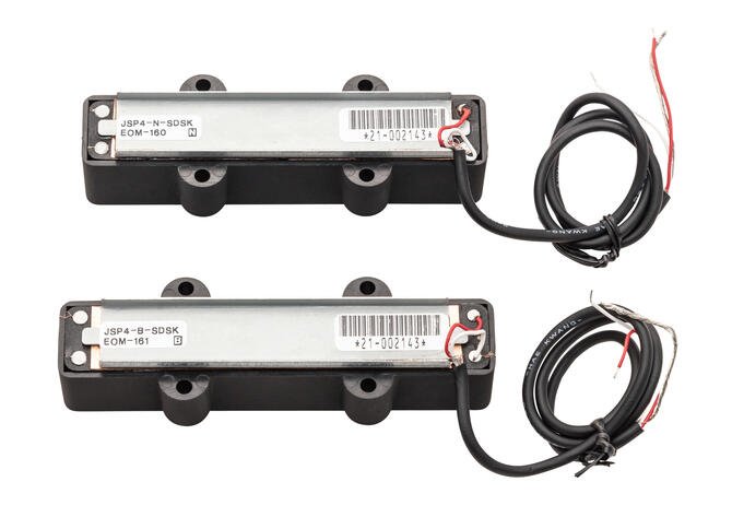 J/J-Style Bass Pickup Set (Alnico V / Alnico III), Noise-Cancelling, Split Coil, 4-String - Bridge &