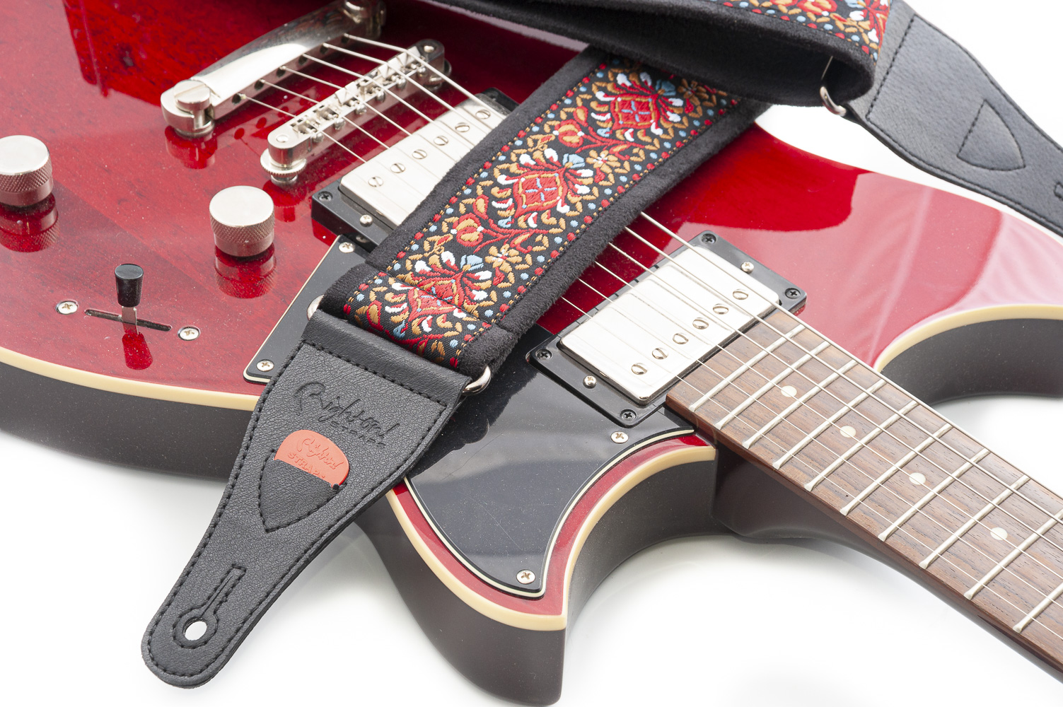 Woodstock II Red Guitar Strap 
